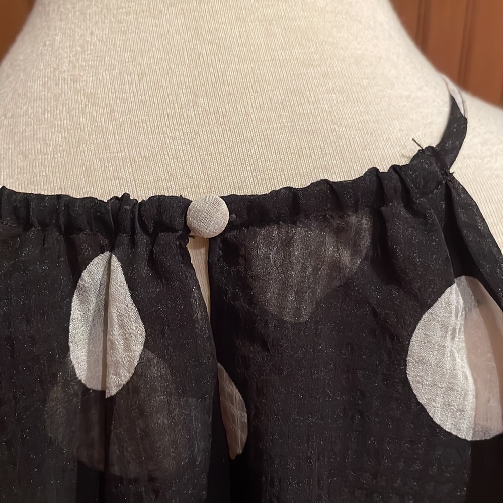 #108, Who What Wear, size S, sheer cold shouldered high neck top - Picture 2 of 3